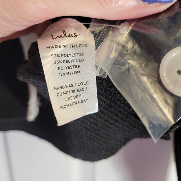 🎉NWT🎉Lulus Winter Love Brown and Black Color Block Cardigan Sweater - Picture 5 of 7